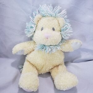 First & Main Baby Yellow Lion Plush Stuffed Toy Terry Fleece Textured 14 Inch